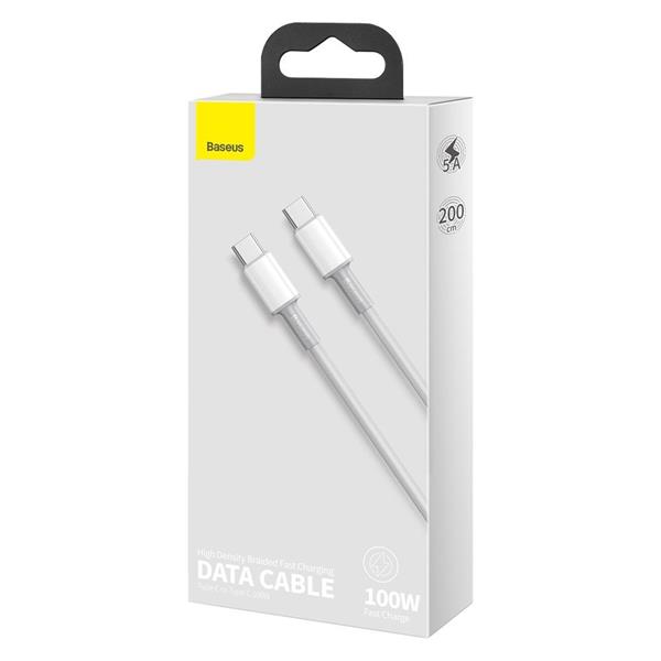 Baseus kabel USB Typ C - USB Typ C szybkie ładowanie Power Delivery Quick Charge 100 W 5 A 2 m biały (CATGD-A02)-2171181