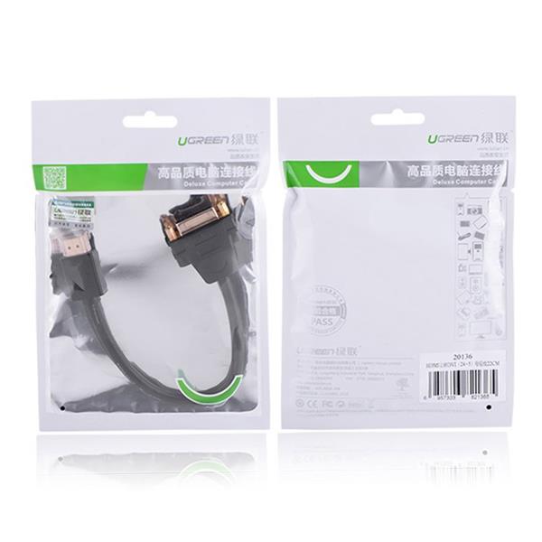 Ugreen kabel przewód adapter przejściówka DVI 24+5 pin (żeński) - HDMI (męski) 22 cm czarny (20136)-2170145