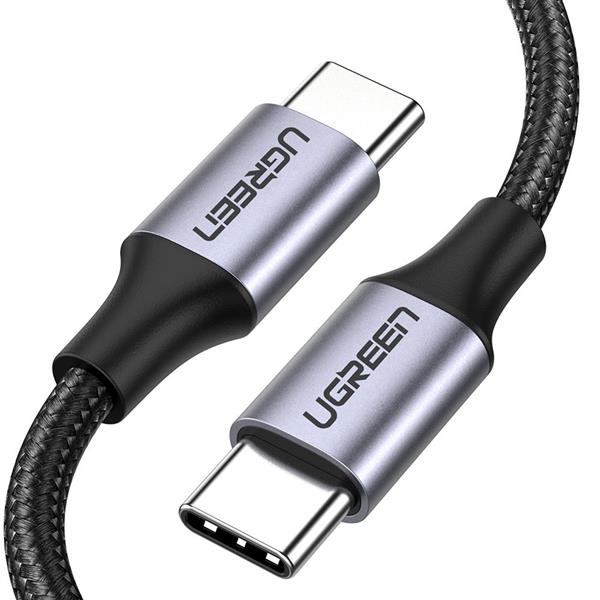 Ugreen kabel przewód USB Typ C - USB Typ C Quick Charge 480 Mbps 60 W 3 A 1 m czarno-szary (US261 50150)-2170510