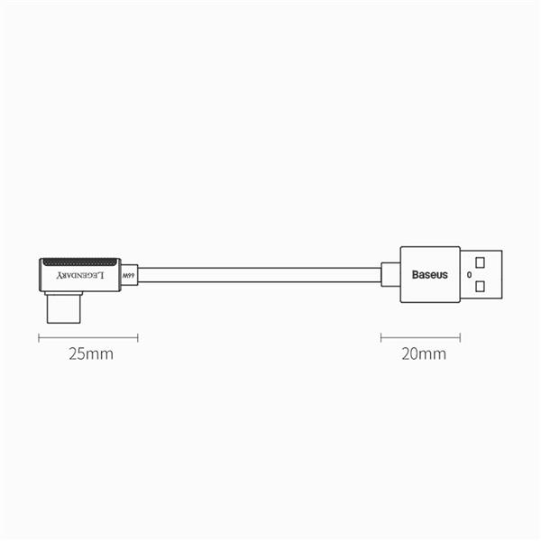 Baseus Legendary kątowy kabel przewód dla graczy USB - USB Typ C 66W 1m czerwony (CACS000409)-2213783