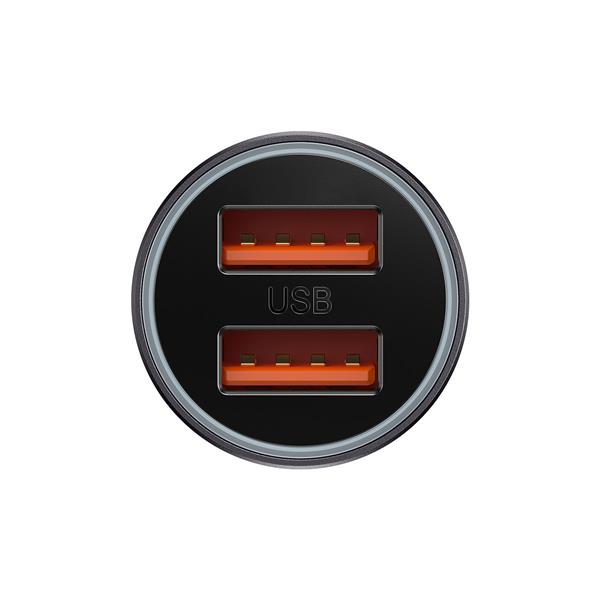 Baseus Golden Contactor Max szybka ładowarka samochodowa 2x USB 60 W Quick Charge ciemnoszary (CGJM000013)-2386948