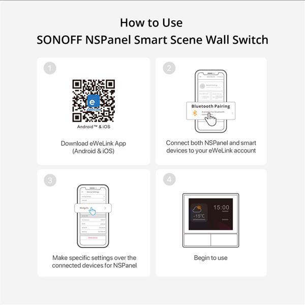 Sonoff wielofunkcyjne centrum sterowania przełącznik Wi-Fi Bluetooth ścienny (NSPanel)-2394407