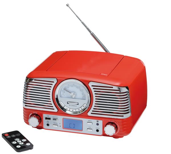 Rejestrator radiowy bezprzewodowy CD DINER, czerwony, srebrny-2307843