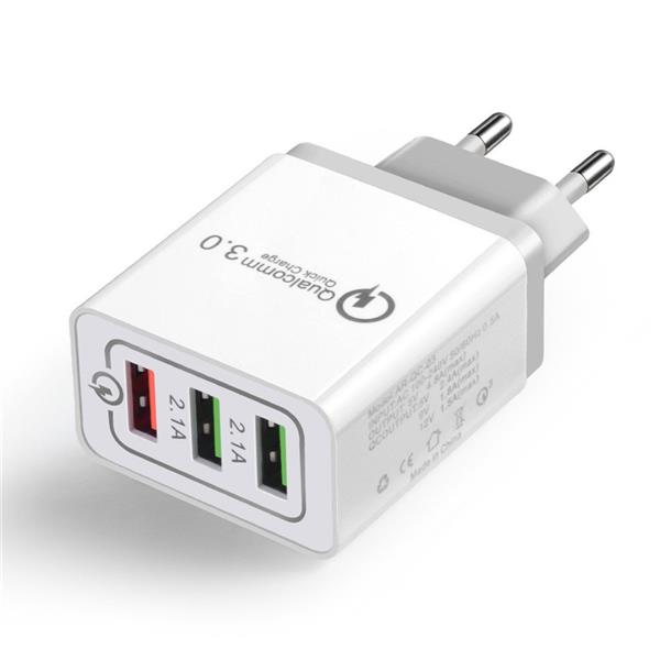 Wozinsky szybka ładowarka sieciowa Quick Charge QC 3.0 3x USB 30W biały (WWC-01)-2150473