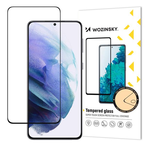 Wozinsky super wytrzymałe szkło hartowane Full Glue na cały ekran z ramką Case Friendly Samsung Galaxy S21+ 5G (S21 Plus 5G) czarny-2185892