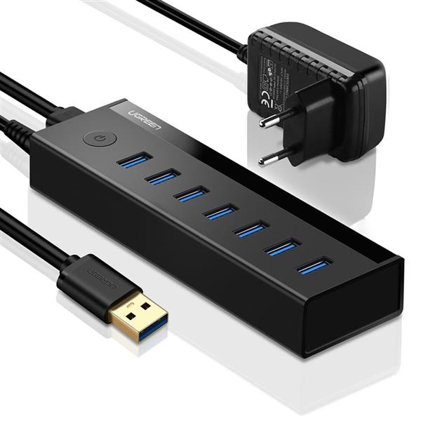 Ugreen wielofunkcyjny HUB 7w1 USB-A - 7xUSB-A 5Gb/s czarny (US219)-2964422
