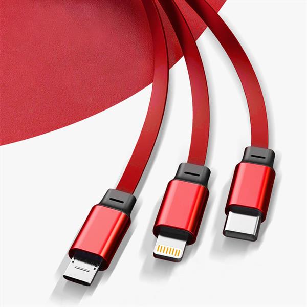 Dudao L8H kabel 3w1 z możliwością przedłużenia 1.1m czerwony (L8H-red)-2288538