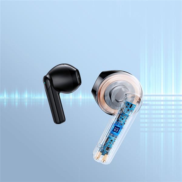 Joyroom słuchawki TWS bezprzewodowe ENC wodoodporne IPX4 Bluetooth 5.3 czarny (JR-TL11)-2428607