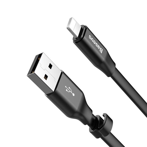 Baseus Nimble płaski kabel przewód USB / Lightning z uchwytem 2A 0,23M czarny (CALMBJ-B01)-2142601