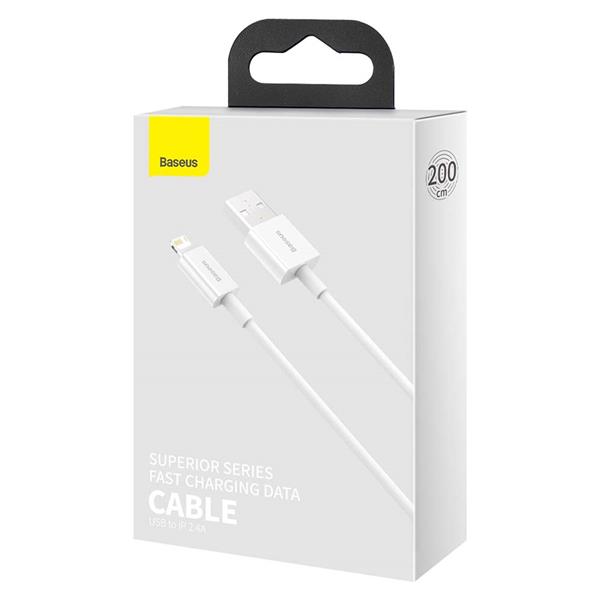 Baseus kabel Superior USB - Lightning 2,0 m 2,4A biały-2066524