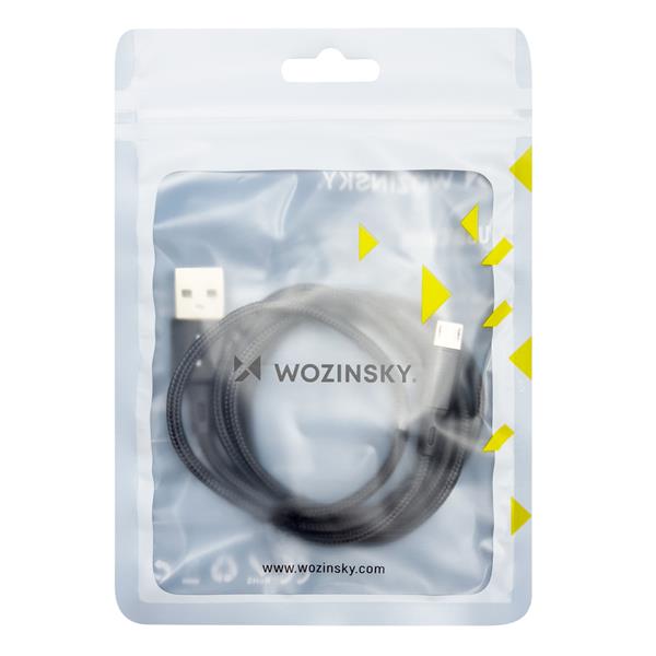 Wozinsky kabel przewód USB - microUSB 2,4A 1m czarny (WUC-M1B)-2209231