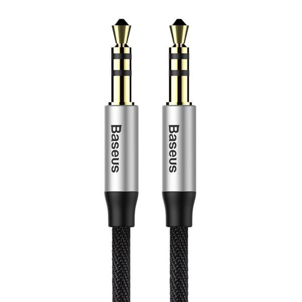 Baseus kabel audio Yiven M30 jack 3,5 mm - jack 3,5 mm 1,0 m srebrno-czarny-2055366