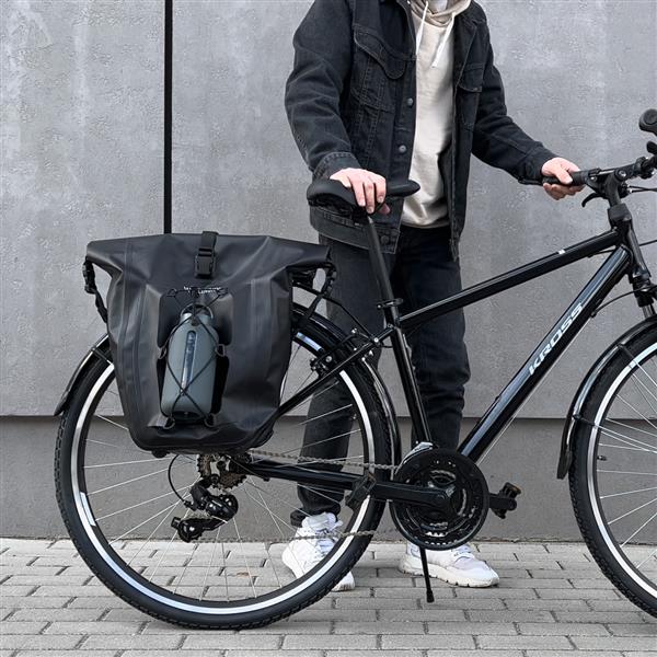 Wozinsky wodoodporna torba rowerowa sakwa na bagażnik 25l czarny (WBB24BK)-2260810