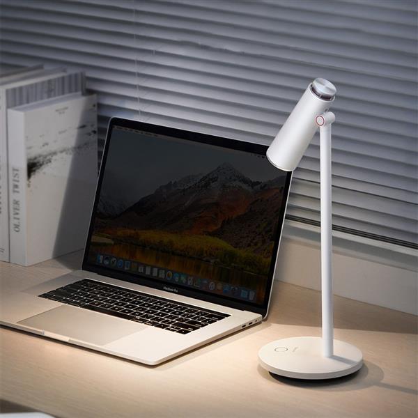 Baseus biurkowa lampka lampa LED bezprzewodowa akumulator 1800 mAh biały (DGIWK-A02)-2159427