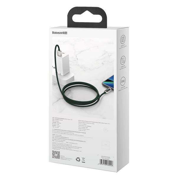 Baseus kabel Display USB - USB-C 2,0 m 5A zielony-2099721