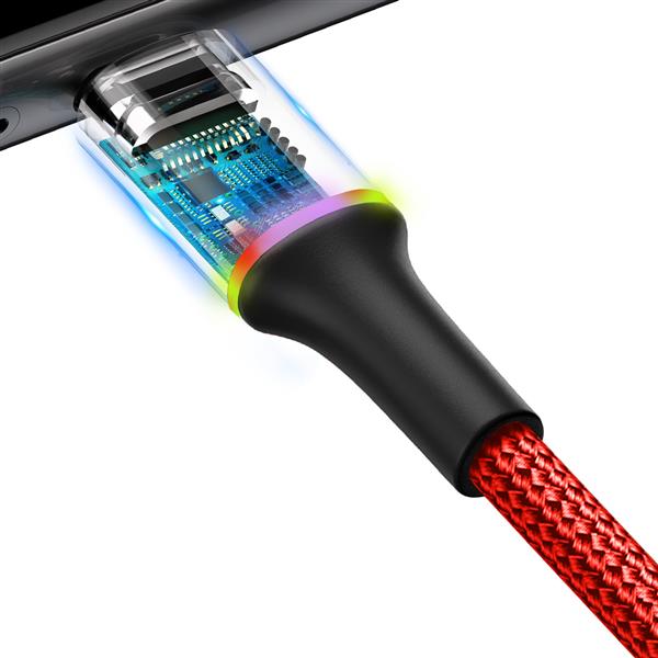 Baseus kabel Halo USB - USB-C 0,25 m 3A czerwony-2063620