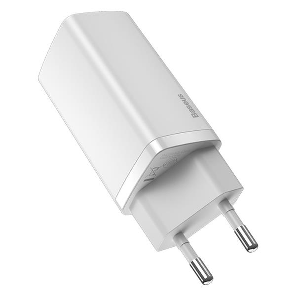 Baseus GaN2 Lite szybka ładowarka 2x USB Typ C 65 W Power Delivery 3.0 Quick Charge 4+ SCP FCP AFC biały (CCGAN2L-E02)-2183208