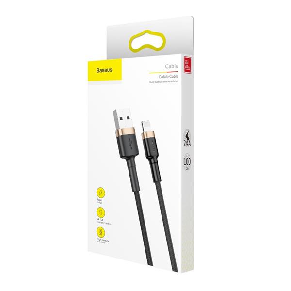 Baseus kabel Cafule USB - Lightning 1,0 m 2,4A złoto-czarny-2097533