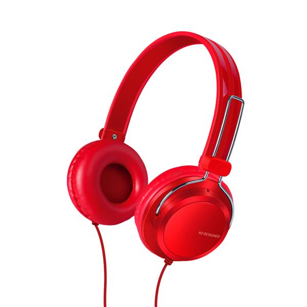 XO Słuchawki przewodowe S32 jack 3,5mm czerwone nauszne-1566896