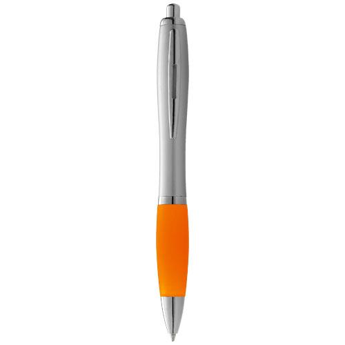 Długopis ze srebrnym korpusem i kolorowym uchwytem Nash-2309864