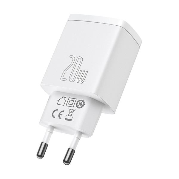 Baseus Compact szybka ładowarka sieciowa USB / USB Typ C 20W 3A Power Delivery Quick Charge 3.0 biały (CCXJ-B02)-2208939