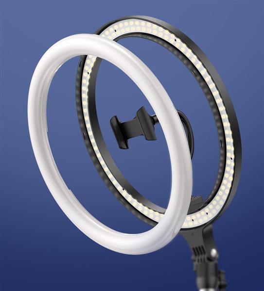 Baseus fotograficzna lampa 10'' ring flash pierścień LED do telefonu smartfona do zdjęć selfie filmów (YouTube, TikTok) + mini statyw czarny (CRZB10-A01)-2165568
