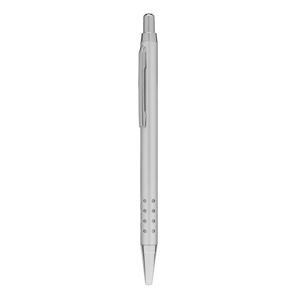 Mosiężny długopis BUDAPEST, srebrny matowy-3099850