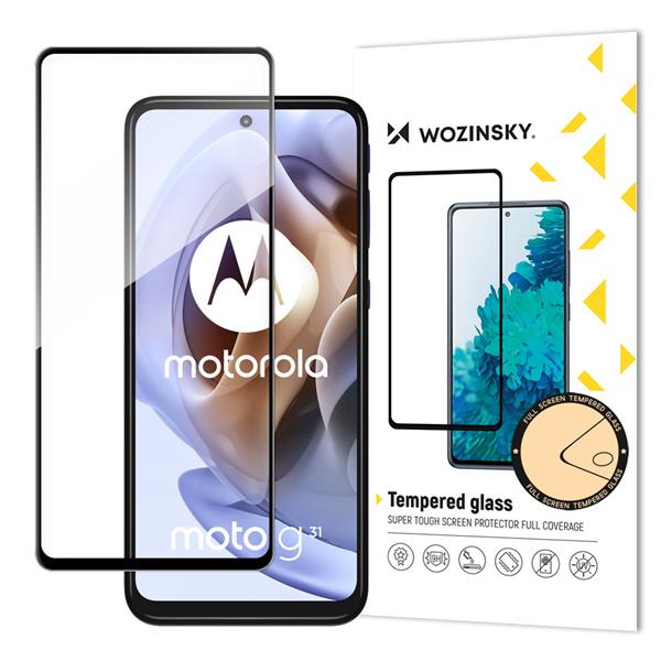 Wozinsky super wytrzymałe szkło hartowane Full Glue na cały ekran z ramką Case Friendly Motorola Moto G41 / G31 czarny-2297206
