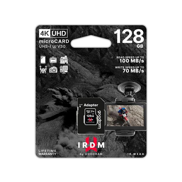 GoodRam karta pamięci IRDM 128GB microSD UHS-I U3 V30 z adapterem-3037315