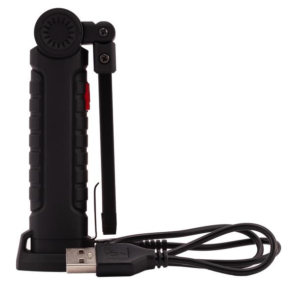 Latarka wielofunkcyjna USB Aflame, czarny-2013913