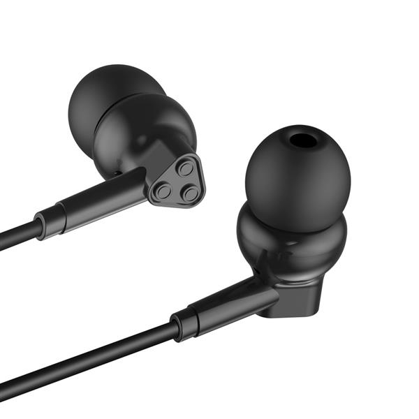 XO słuchawki przewodowe EP33 jack 3,5mm dokanałowe czarne-2100818