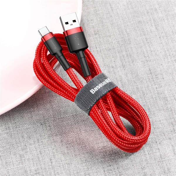 Baseus kabel Cafule USB - USB-C 0,5 m 3A czerwony-2078634