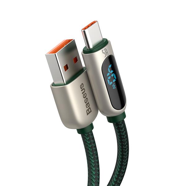 Baseus kabel Display USB - USB-C 2,0 m 5A zielony-2099717