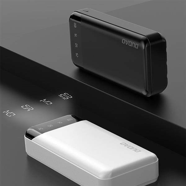 Dudao pojemny powerbank z 3 wbudowanymi kablami 20000mAh USB Typ C + micro USB + Lightning biały (Dudao K6Pro+)-2380659