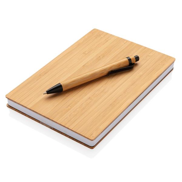 Bambusowy notatnik A5 z bambusowym długopisem-1958469