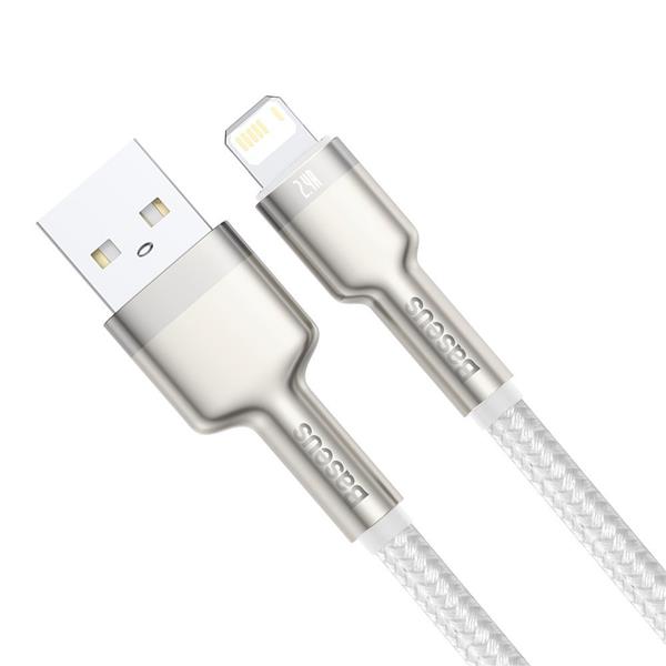 Baseus Cafule Metal Data kabel USB - Lightning 2,4 A 1 m biały (CALJK-A02)-2179231
