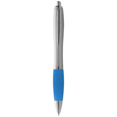 Długopis ze srebrnym korpusem i kolorowym uchwytem Nash-2309861