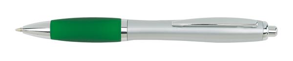 Długopis SWAY, srebrny, zielony-2306851