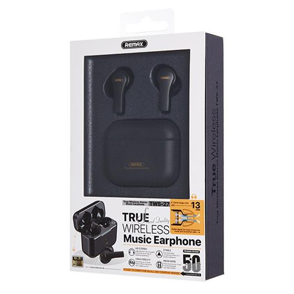 Remax bezprzewodowe słuchawki Bluetooth TWS IPX4 wodoodporne czarny (TWS-27 black)-2181642