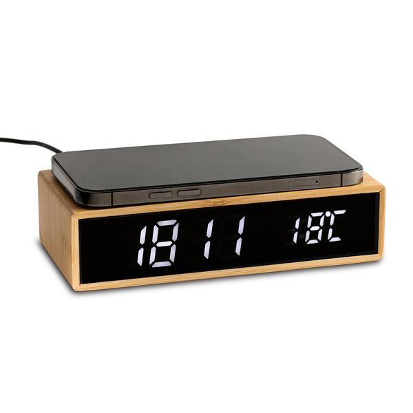 Ładowarka indukcyjna z zegarem i termometrem Conti, beżowy-2650859