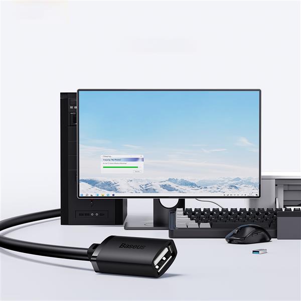 Przedłużacz kabel USB 2.0 0.5m Baseus AirJoy Series - czarny-3118567