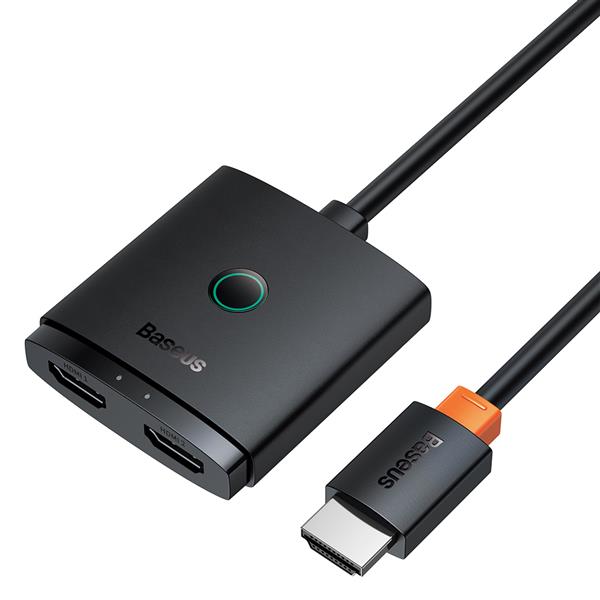 Adapter HDMI 2w1 4K 60Hz dwukierunkowy z wbudowanym kablem 1m Baseus AirJoy - czarny-3120563