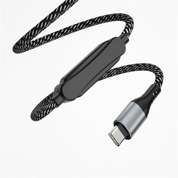 Dudao kabel USB - USB Typ C 5 A 1 m timer wyłącznik czasowy 1 - 5 godzin czarny (L7xsT)-2183251