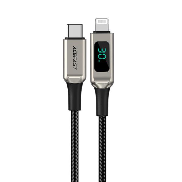 Acefast kabel MFI USB Typ C - Lightning 1,2m, 30W, 3A srebrny (C6-01 silver)-2269751