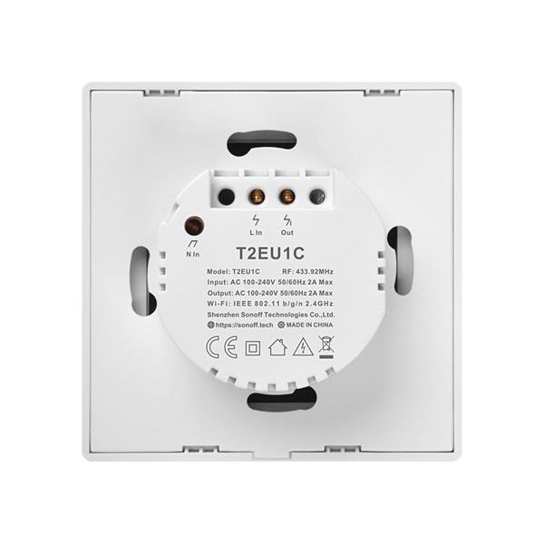 Sonoff T2EU1C-TX jednokanałowy dotykowy włącznik światła przełącznik przycisk Wi-Fi biały (IM190314015)-2187472