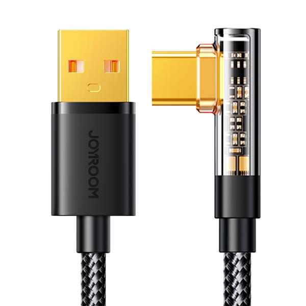 Joyroom kabel USB C kątowy - USB do szybkiego ładowania i transferu danych 3A 1,2 m czarny (S-UC027A6)-2967315
