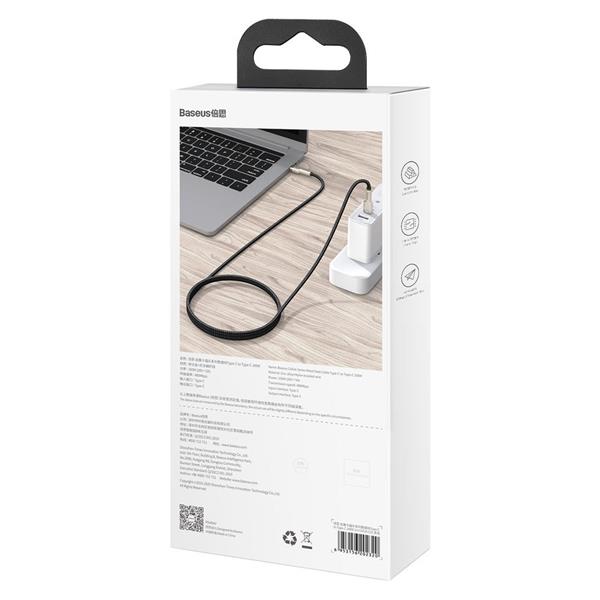 Baseus Cafule Metal Data kabel USB Typ C - USB Typ C 100 W (20 V / 5 A) Power Delivery 1 m czarny (CATJK-C01)-2178884