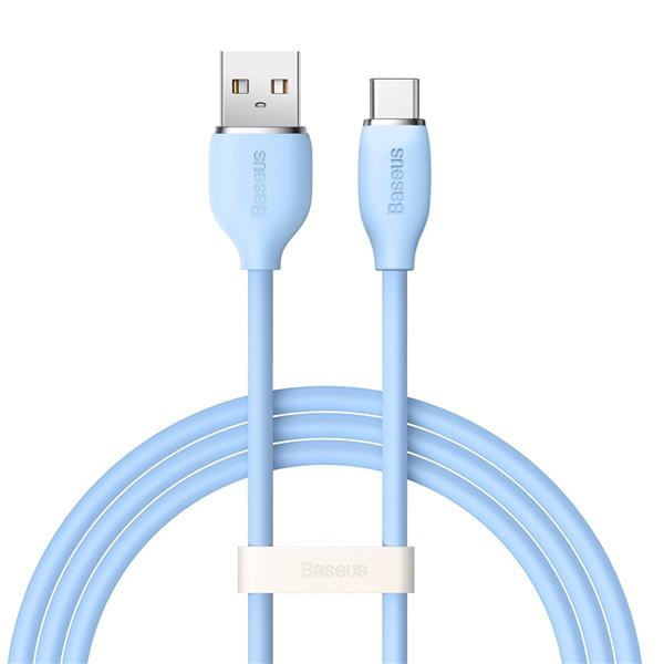 Baseus kabel, przewód USB – USB Typ C 100W długość 1,2 m Jelly Liquid Silica Gel – niebieski-2281064