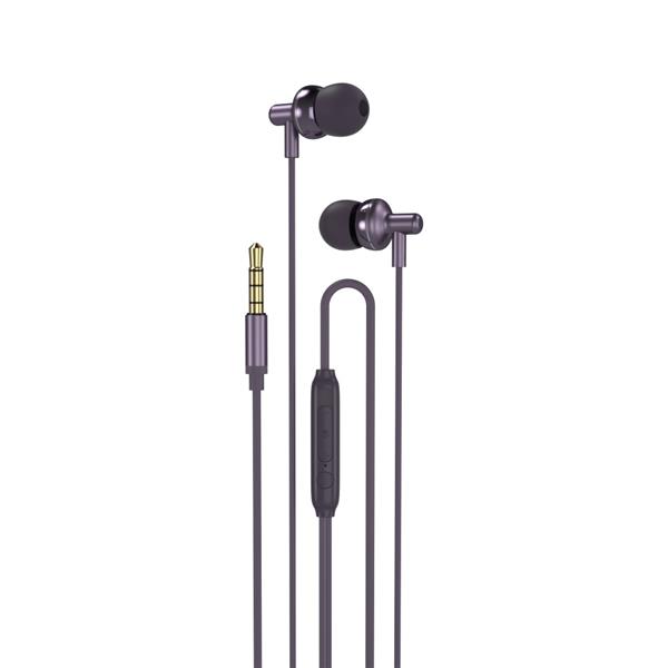 XO słuchawki przewodowe EP35 jack 3,5mm dokanałowe fioletowe-2050438