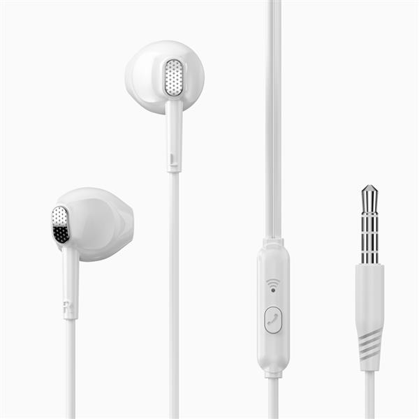 XO Słuchawki przewodowe EP52 jack 3,5mm douszne białe-3031667